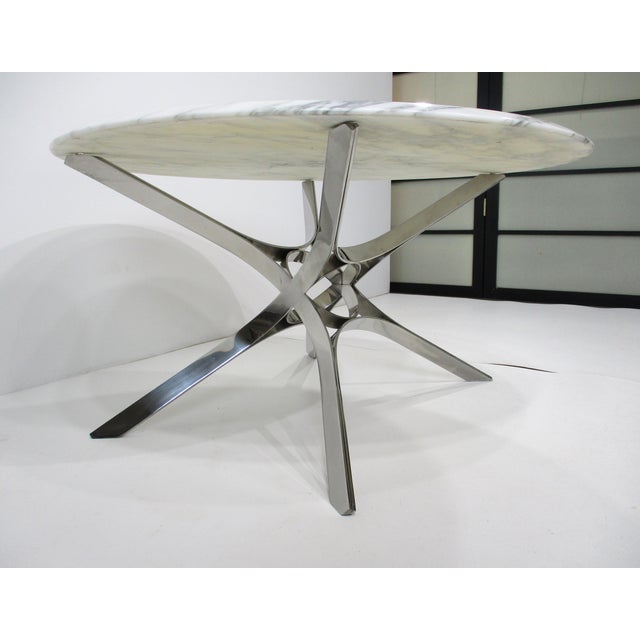 Dunbar Sculptural Marble Chrome Coffee Table by Roger Sprunger For Sale - Image 10 of 12