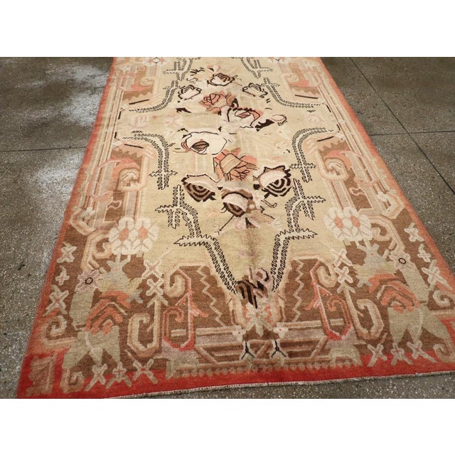 Beige Antique Khotan Rug, Cotton & Wool, Geometric Design, Circa 1930 For Sale - Image 8 of 10
