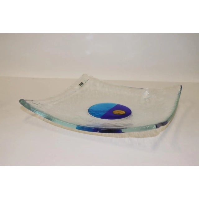 Late 20th Century Mid-Century Murano Hand Cast Glass Dish For Sale - Image 11 of 12