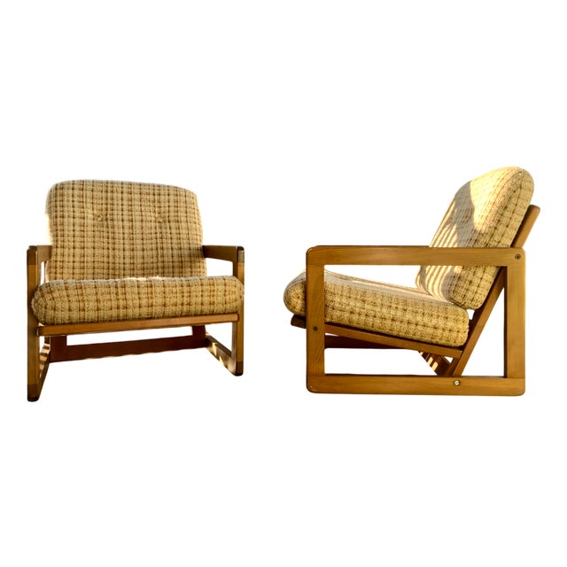 Mid-Century Danish Lounge Chairs, 1970s, Set of 2 For Sale