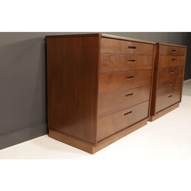 Elevate your bedroom décor with this exquisite Pair of Edward Wormley for Dunbar Chest of Drawers, Nightstands, crafted...