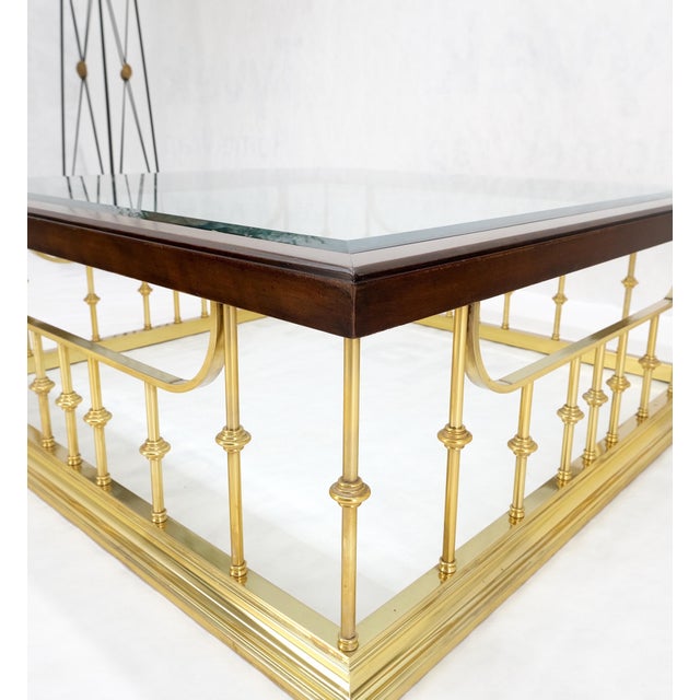 Fireplace Area Style Metal Base Midcentury Square Glass Top Coffee Table For Sale - Image 11 of 12