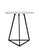 This modern marble drink table features a smooth round marble top paired with a sleek black metal geometric base for a...