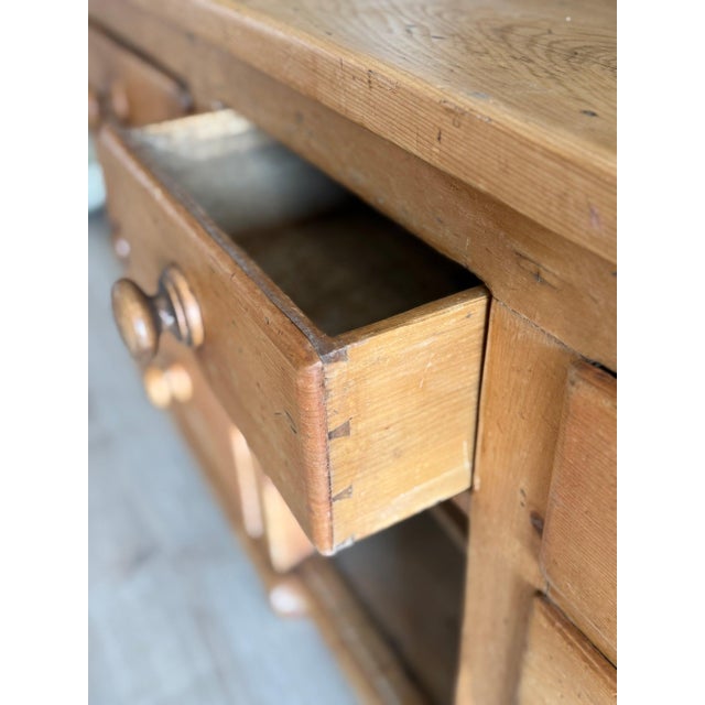 Wood Antique English Pine Sideboard For Sale - Image 7 of 8