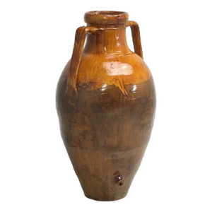Antique Huge Italian Olive Oil Jar or Amphora Great Color Italian Late 1800's