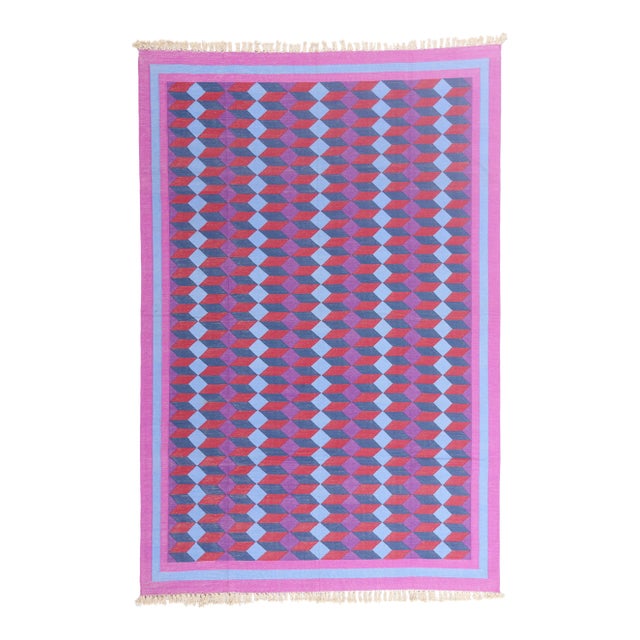 Vintage Indian Dhurrie Rug, 06'00 X 09'00 For Sale