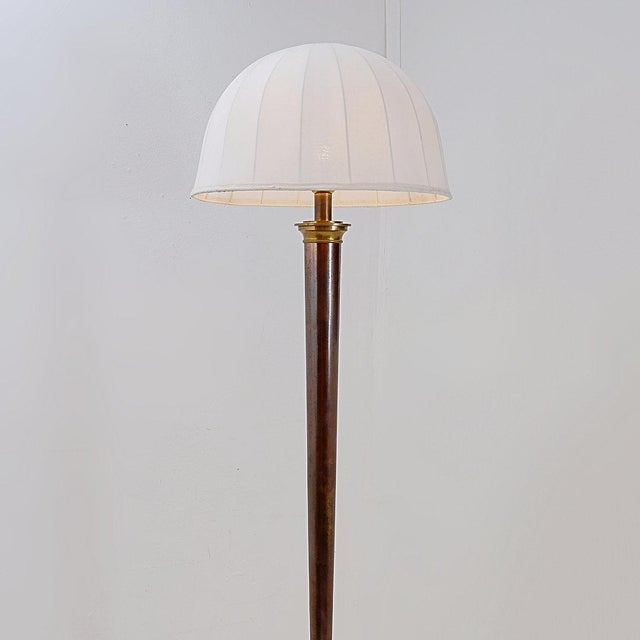 Hollywood Regency Bronzed Metal and Brass Tripod Floor Lamp, 1950s For Sale - Image 12 of 17