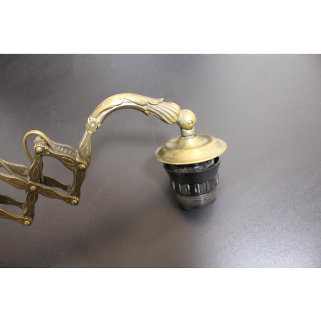 Metal Scissor Wall Lamp in Bronze, 1930 For Sale - Image 7 of 18