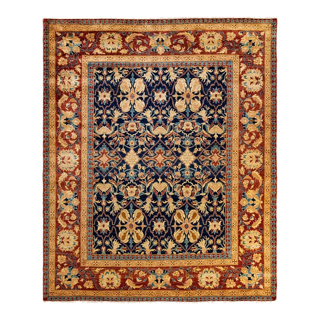 Eclectic, One-of-a-Kind Hand-Knotted Area Rug - Blue, 8' 2" x 9' 10" For Sale
