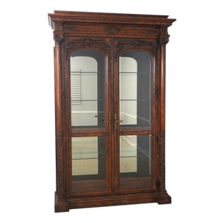 Henredon Extremely Large Curio China Cabinet For Sale