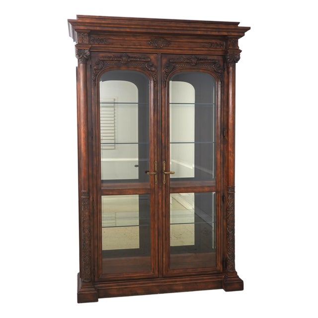 Henredon Extremely Large Curio China Cabinet For Sale