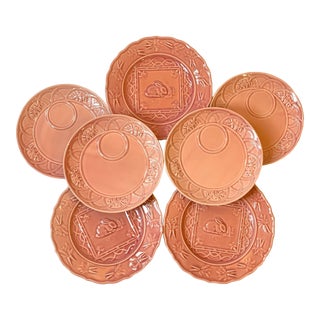 Vintage Portuguese Faience Small Plates - Set of 7 For Sale