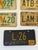 7 vintage license plates, from Naj, Anyang FL states. Collectible, decorative.
