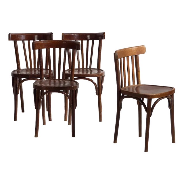 Bistro Dining Chairs from Thonet, 1940, Set of 4 For Sale