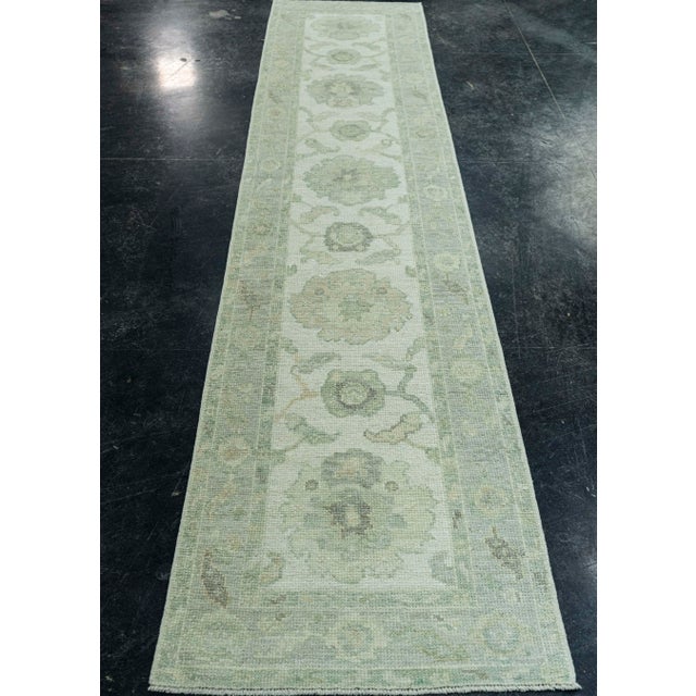 Turkish Turkish Oushak Rug 2'2" x 10'7" #19341 For Sale - Image 3 of 8