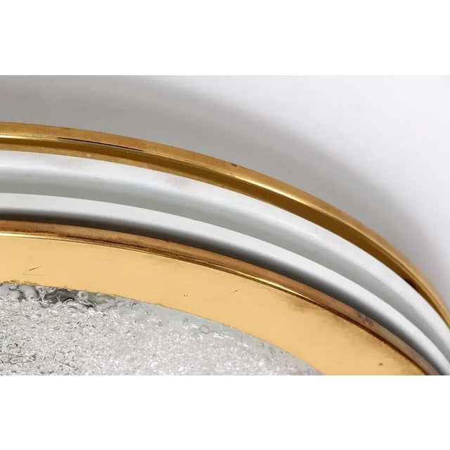 Vintage Ice Glass and Metal Ceiling Lamp from Doria Leuchten, Germany, 1960s For Sale - Image 6 of 12