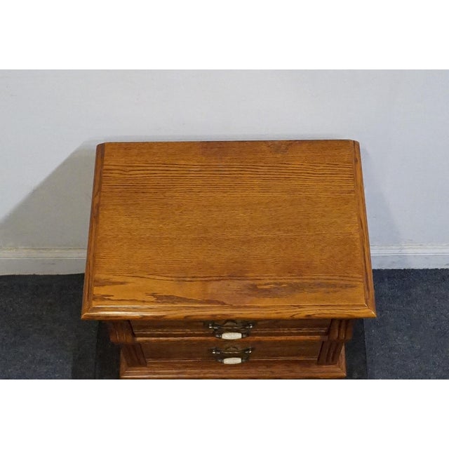 Lexington Furniture Recollections Solid Oak Rustic Country French 24" Two Drawer Nightstand 468-621 For Sale - Image 10 of 15
