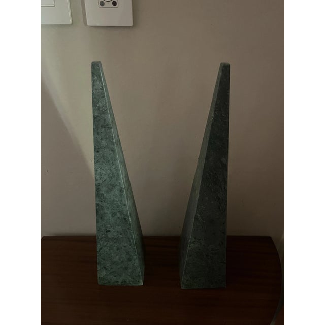 1980s Pair of 1980s Sculptured Marble Pillars For Sale - Image 5 of 5