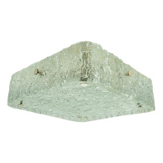 Rock Glass Flush Mount attributed to Kaiser Leuchten, 1970s For Sale