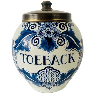 Blue Toeback Pot from Velsen Keramiekfabriek for Delft, 1950s For Sale
