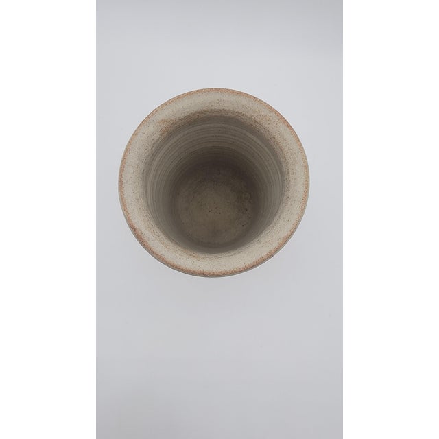 Studio Pottery Vintage Studio Pottery Tall Vase with Scraffito For Sale - Image 4 of 12
