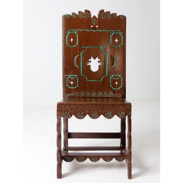 1940s Vintage American Southwesternwood Chair For Sale - Image 5 of 12