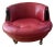 1960s Red MCM Round Lounge Chair Faux Leather For Sale
