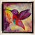 Hummingbird #6 by Ana Hefco | Tinted Layered Resin on Stretched Canvas of a colorful hummingbird For Sale