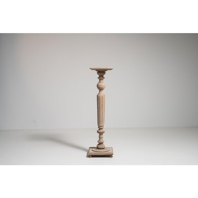 19th Century France Antique White Oak Pedestal For Sale - Image 12 of 14