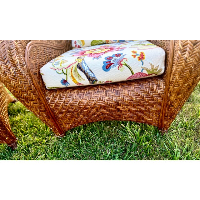 Vintage Pottery Barn Malabar Wicker Lounge Chairs - A Pair For Sale - Image 12 of 12