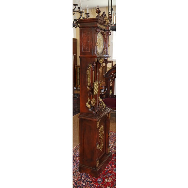 Wood Ansonia Mahogany Bronze Mounted Floor Clock Grandfather Clock Circa 1900 For Sale - Image 7 of 18