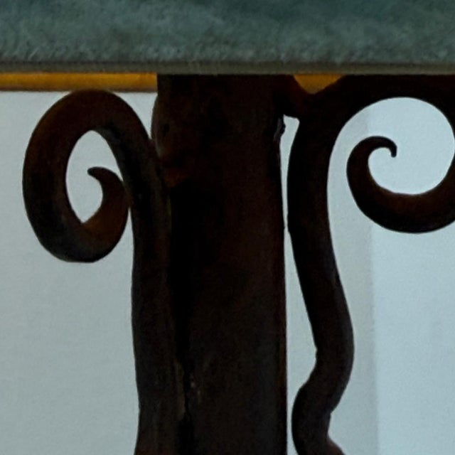 Metal Amsterdam School Table Lamp in Wrought Iron with Parchment Shade, 1930s For Sale - Image 7 of 8