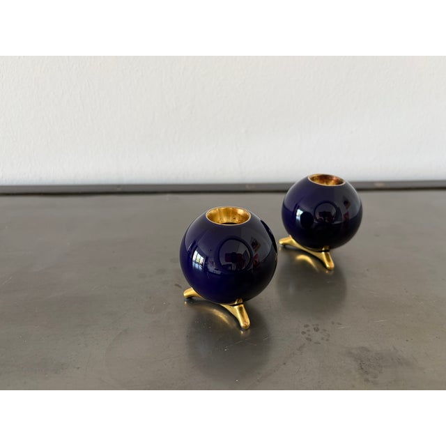 Cobalt Candlesticks from Lindner Kueps Bavaria, Germany, 1950s, Set of 2 For Sale - Image 13 of 13