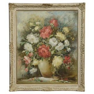 Manuela Bonati, Still Life of Flowers, 1890s, Oil on Canvas, Framed For Sale