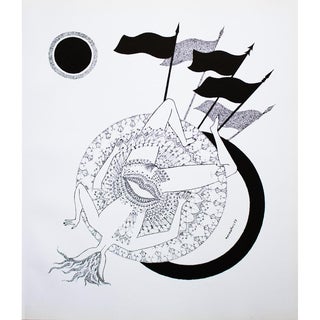 1968 Max Walter Svanberg Composition No. 8, Original Period Black & White Lithograph For Sale