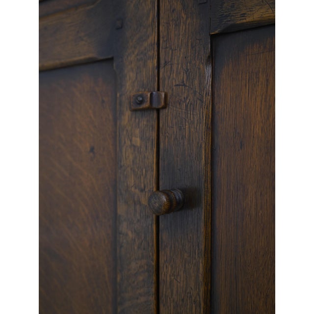 Vintage Feudal Oak Hanging Dart Board Cabinet For Sale - Image 13 of 17