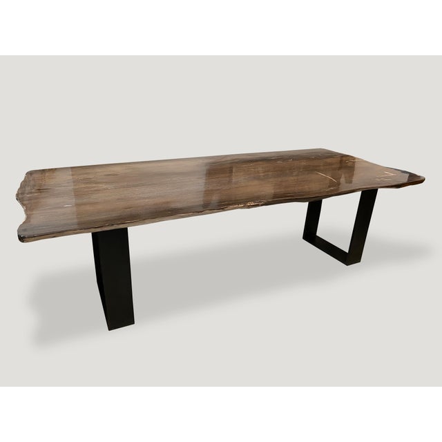 Andrianna Shamaris High Quality Petrified Wood Dining Table For Sale - Image 18 of 18
