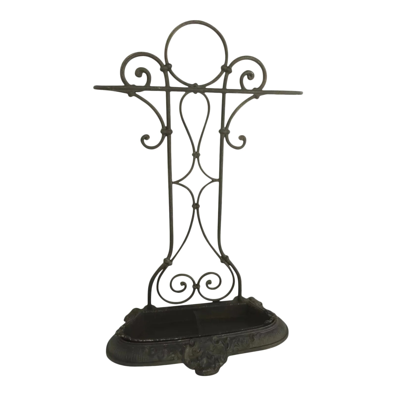 19th Century Cast Iron Stick Umbrella Stand Cast Iron and Wrought Iron