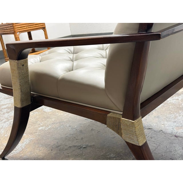 Thomas Pheasant for Baker Athena Leather Armchair For Sale - Image 10 of 12
