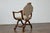 Italian 19th Century Walnut Curule Upholstered Armchair with Carved X-Form Base For Sale - Image 11 of 12