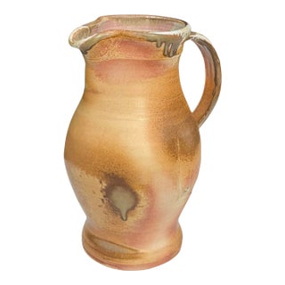 Vintage Handcrafted Studio Pottery Glazed Pitcher For Sale