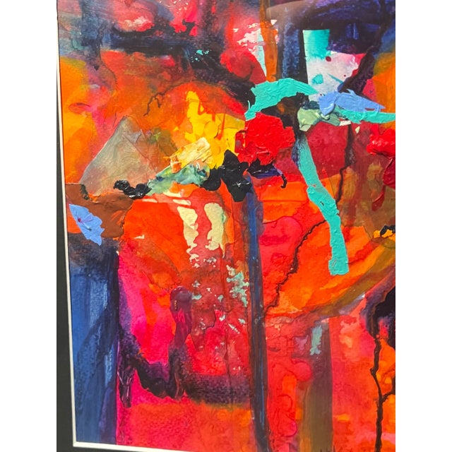 Early 21st Century Abstract Acrylic Painting of Two Figures in Dresses For Sale In Houston - Image 6 of 7