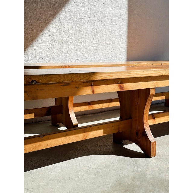 Wood Set of Vintage Wooden Benches, 1970s For Sale - Image 7 of 9
