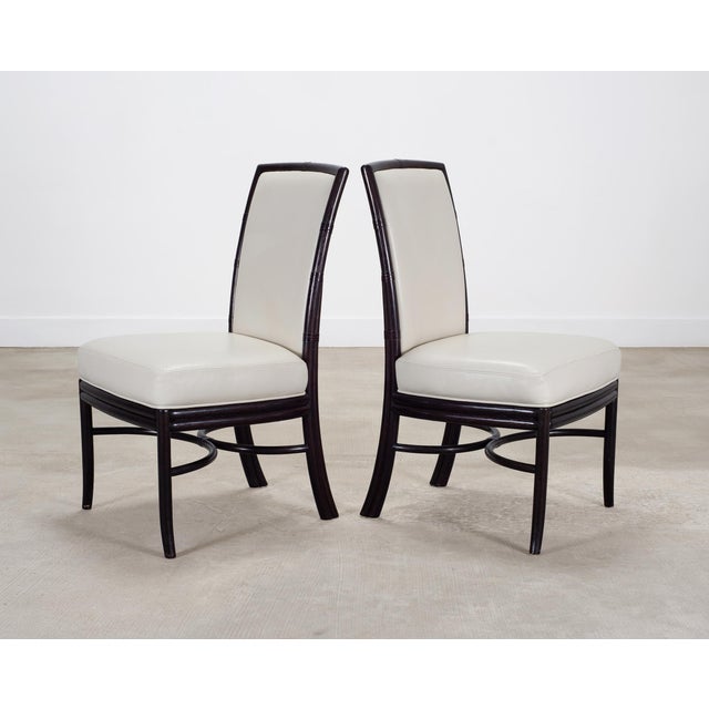 2000 - 2009 Set of Eight Laura Kirar for McGuire Rattan Ring Dining Chairs For Sale - Image 5 of 18