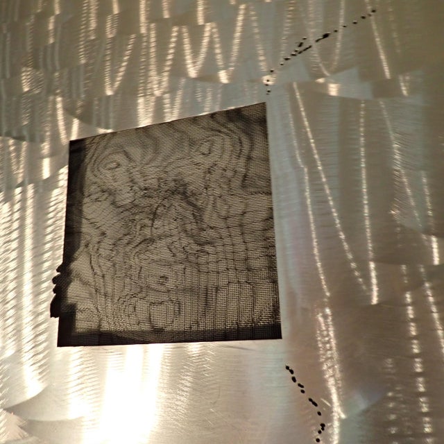 Mark Hilley Stainless Steel 48x20 Face Profile Wall Sculpture Santa Barbara 2000 For Sale In Phoenix - Image 6 of 13