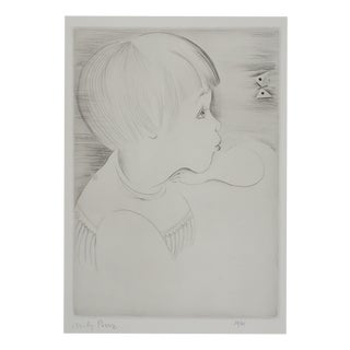 Mily Possoz, The Butterfly, Original Signed Engraving For Sale