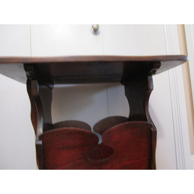 1940s Arts and Crafts Trestle Side Table with Magazine Rack For Sale - Image 4 of 4