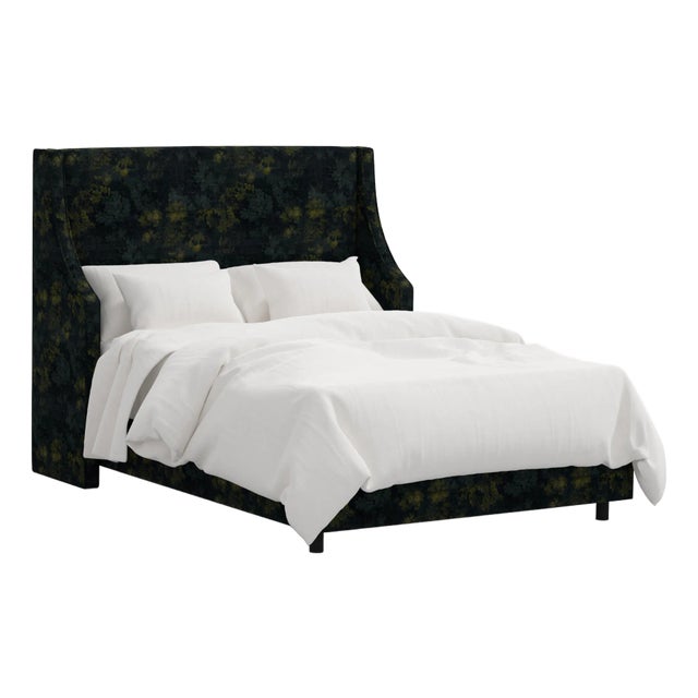 Holden Wingback Bed in Verdure Navy, California King For Sale