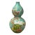 Chinese Celadon Green Crackle Ceramic Scenery Graphic Gourd Shape Vase For Sale