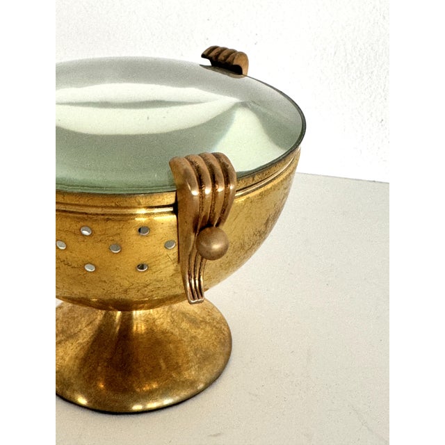 Vintage Italian Brass and Glass Table Lamp from Fontana Arte, 1950s For Sale - Image 14 of 18